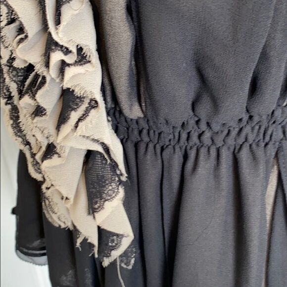 Robert Rodriguez Chiffon Ruffle Halter Lace Blouse - Picture 8 of 14